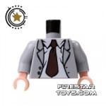 LEGO Mini Figure Torso Gray Jacket and Tie