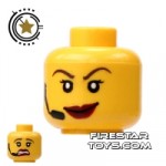 LEGO Mini Figure Heads Red Lips And Headset