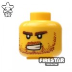LEGO Mini Figure Heads Stubble And Bared Teeth