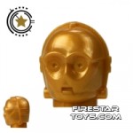 LEGO Mini Figure Heads C-3P0 Pearl Dark Gold