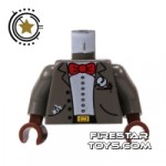 LEGO Mini Figure Torso Dark Gray Jacket Bow Tie