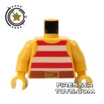 LEGO Mini Figure Torso Red Striped Pirate Vest