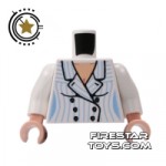LEGO Mini Figure Torso White And Blue Pinstripe Jacket