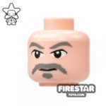 LEGO Mini Figure Heads Gray Moustache