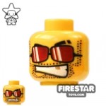 LEGO Mini Figure Heads Red Sunglasses And Gold Tooth