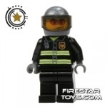 LEGO City Mini Figure  Fireman Gray Helmet