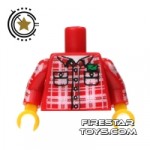 LEGO Mini Figure Torso Lumberjack Shirt