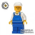 LEGO City Mini Figure Overalls And White Cap