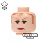 LEGO Mini Figure Heads Brown Hair Frown