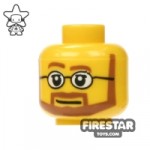 LEGO Mini Figure Heads Brown Beard and Glasses