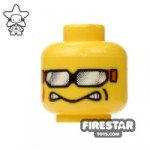 LEGO Mini Figure Heads Silver Sunglasses