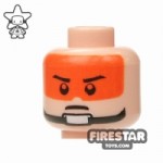 LEGO Mini Figure Heads Stern Eyebrows Orange Visor