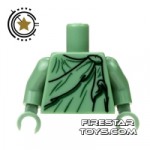 LEGO Mini Figure Torso Green Layered Robe