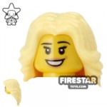 LEGO Hair Long Thick Hair Bright Light Yellow